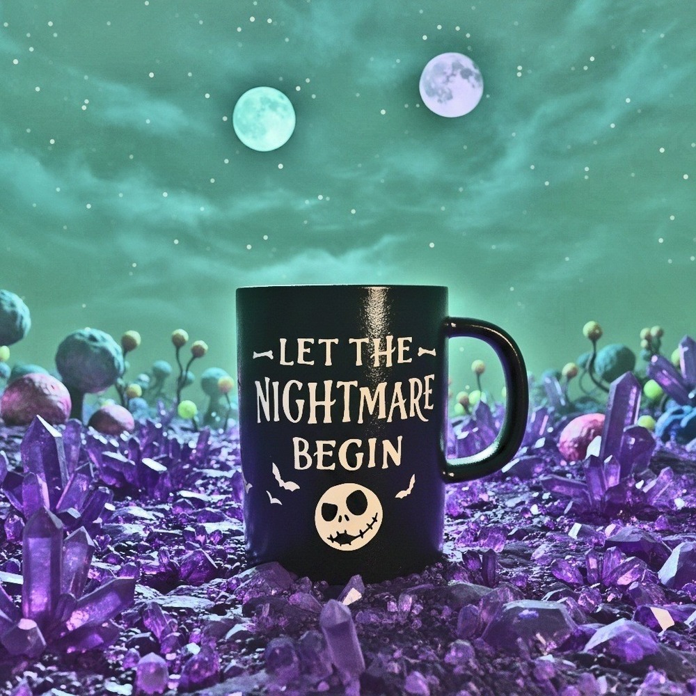 16oz Black Mug Nightmare Before Christmas Jack Skellington Inset Lettering‎ - Picture 4 of 11